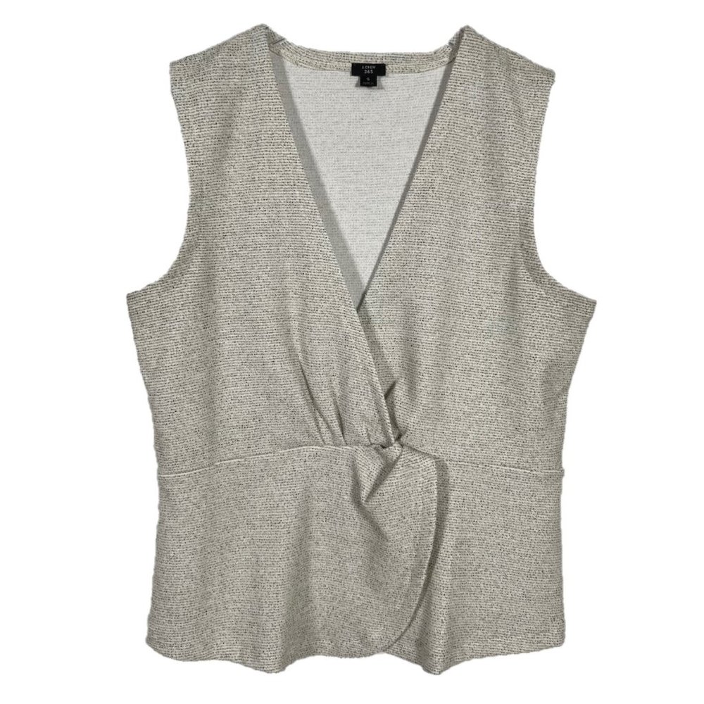 J. Crew 365 Boucle Twist Peplum Textured V Neck Top Size Small